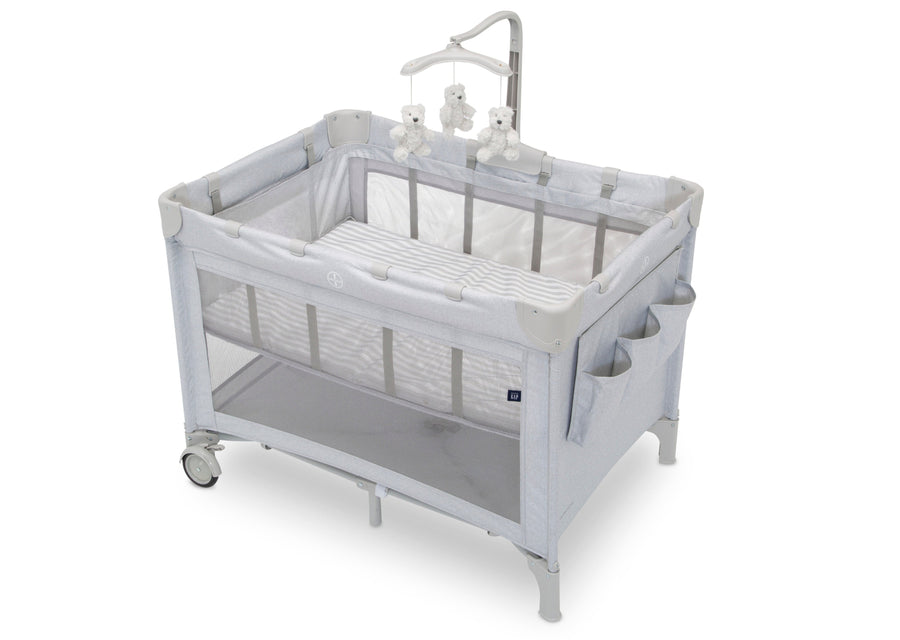 GAP Grey Stripes (2359) 2-babyGap Deluxe Play Yard