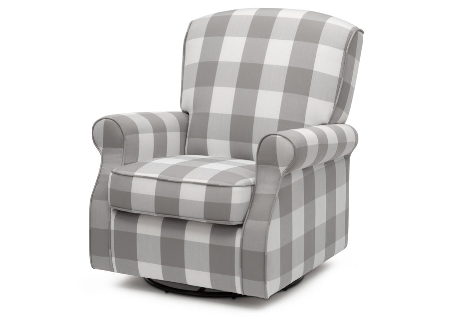 DCB: Grey Plaid (1354) 14-Oakley Nursery Glider Swivel Rocker Chair