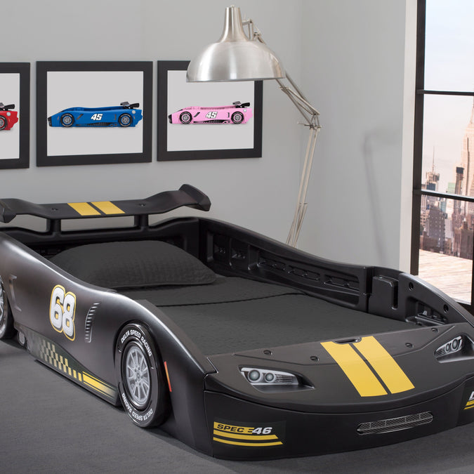 Black (001) 23-Turbo Race Car Twin Bed