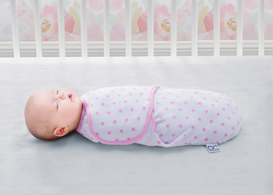 Girl (5004) 1-Little Lambs Adjustable Swaddle Wrap - Size Small/Medium, Fits Babies 0-3 Months/7-14 lbs., 3-Pack