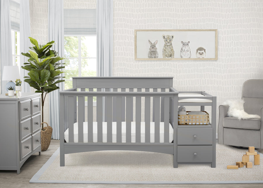 Grey (026) 1-Presley Convertible Crib and Changer