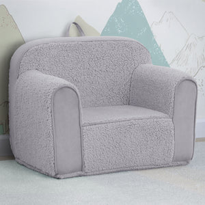 Grey Sherpa with Grey Suede (5048) 9-Cozee Sherpa and Suede Chair for Kids