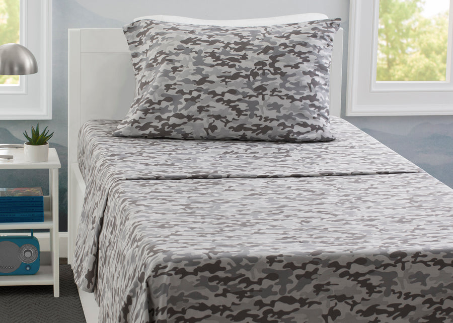 Grey Camo (3218) 1-Camo 3-Piece Twin Sheet Set