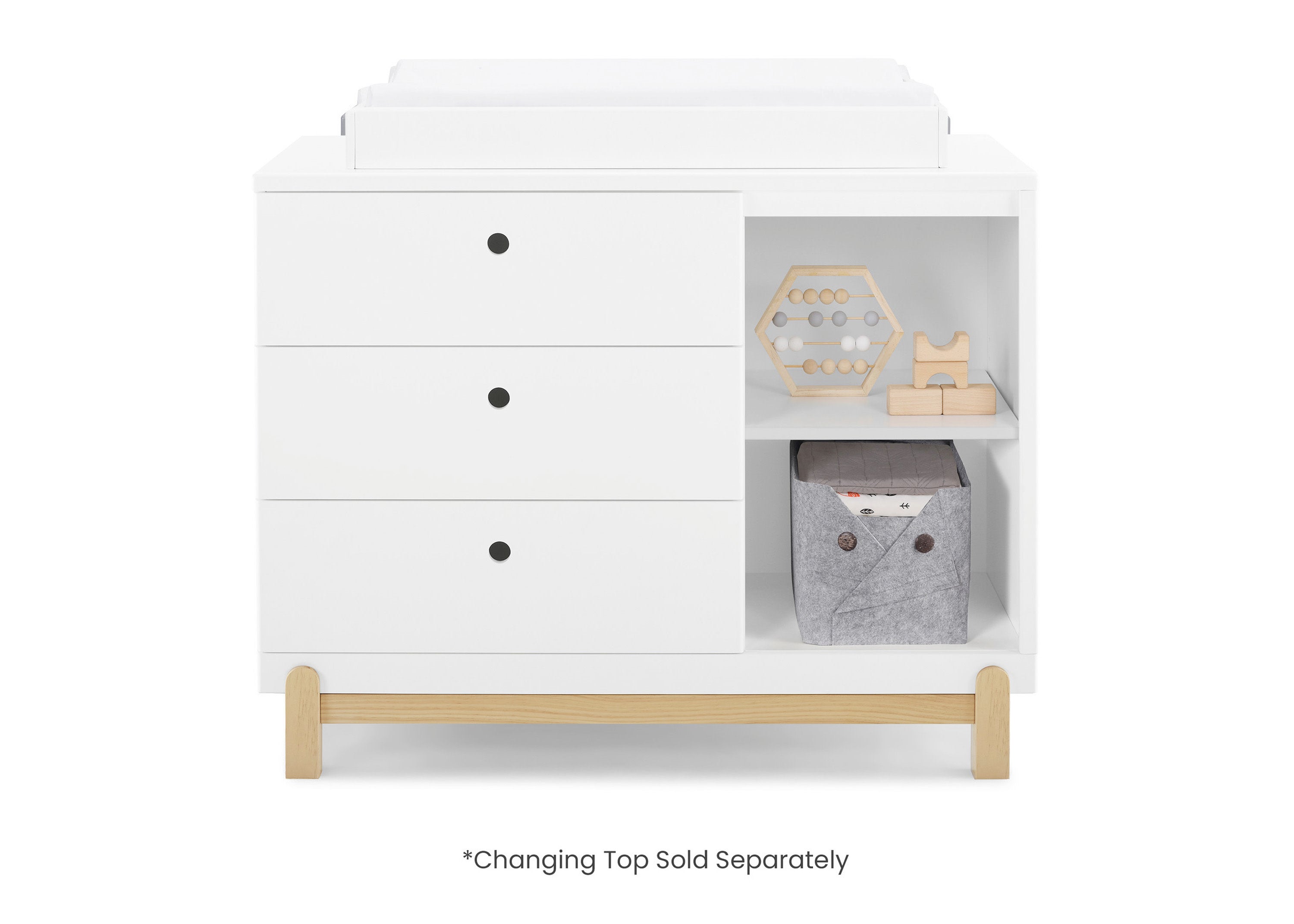 Poppy 3 Drawer Dresser with Cubbies - Delta Children