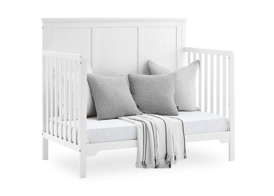 Textured White (1349) 22-Sweet Beginnings Sage Flat Top 6-in-1 Convertible Crib
