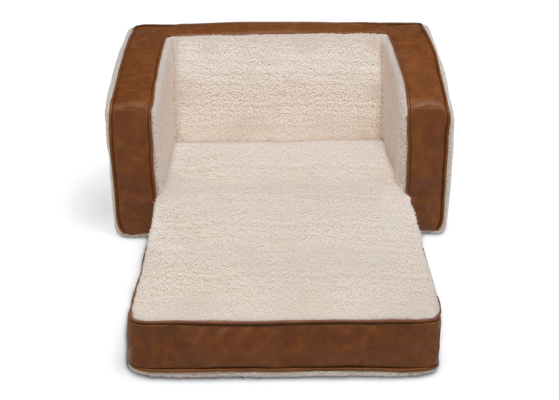 Cream Sherpa with Brown Leather (5047)