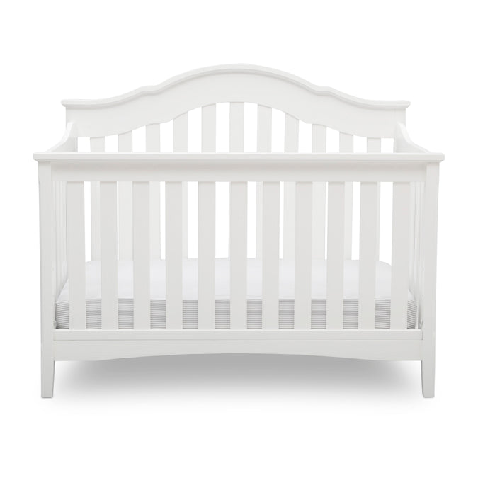 DCB: Textured White (1349) 21-Farmhouse 6-in-1 Convertible Baby Crib