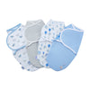 Boy (5003) 6-Little Lambs Adjustable Swaddle Wrap - Size Large, Fits Babies 3-6 Months/14-18 lbs., 4-Pack