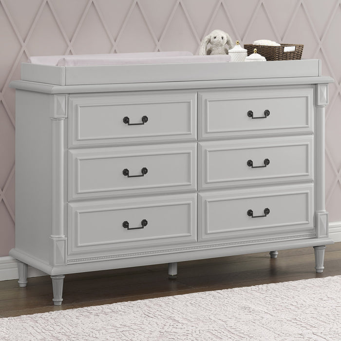 Moonstruck Grey (1351) 0-Juliette 6 Drawer Dresser with Changing Top