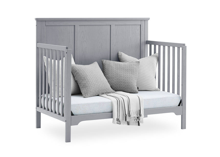 Textured Grey (1450) 6-Sweet Beginnings Sage Flat Top 6-in-1 Convertible Crib
