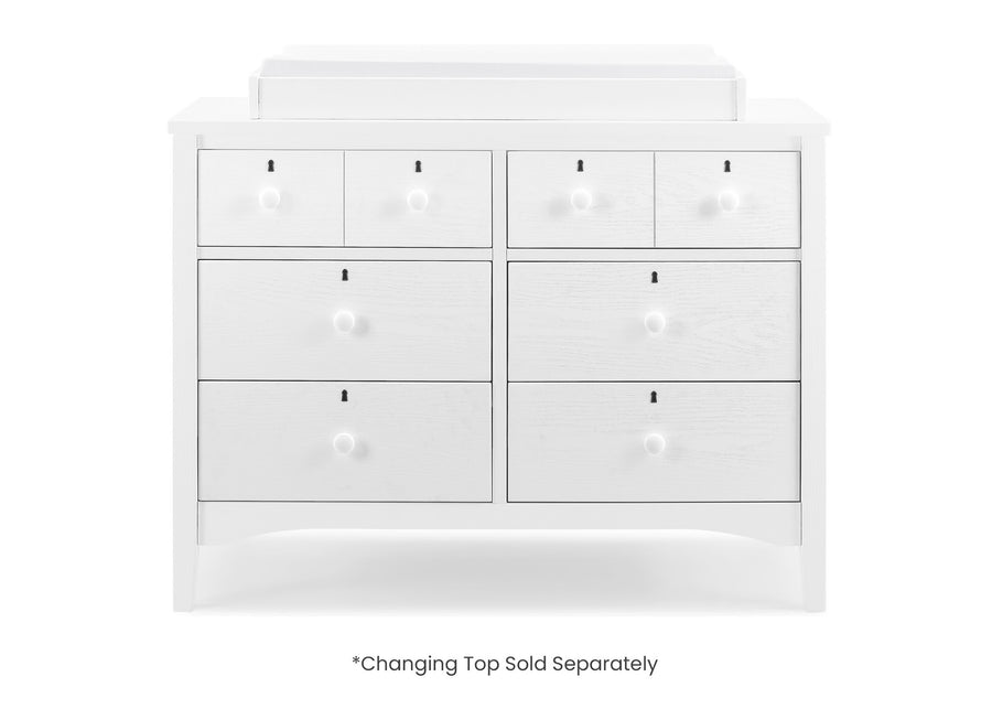 Textured White (1349) 6-Farmhouse 6 Drawer Dresser