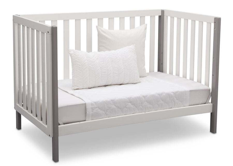 Bianca White with Grey (166) 5-Milo 3-in-1 Convertible Crib