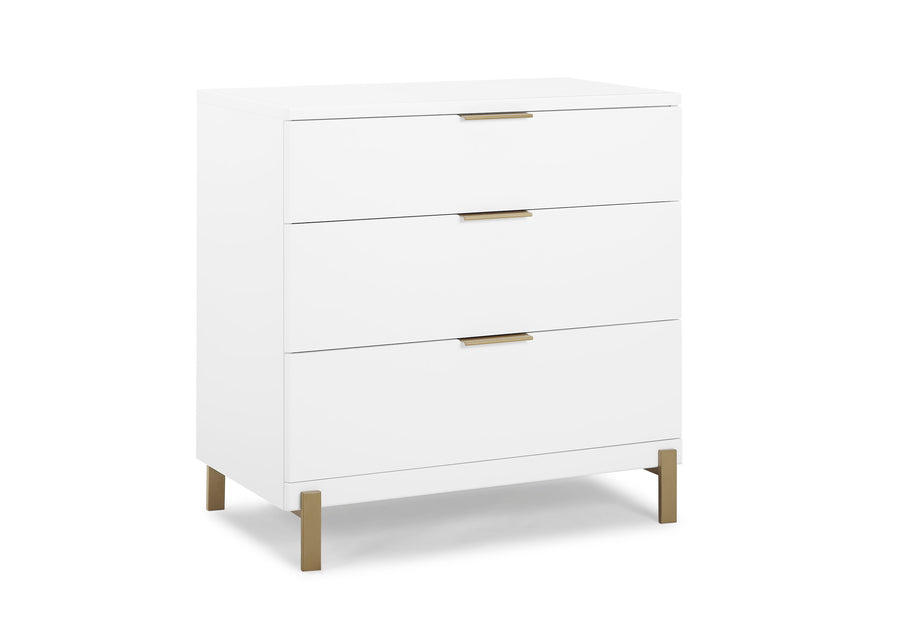 Bianca White with Melted Bronze (186) 7-Hendrix 3 Drawer Dresser
