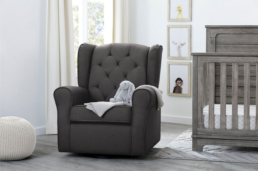 Charcoal Grey (931) 1-Emma Nursery Glider Swivel Rocker Chair