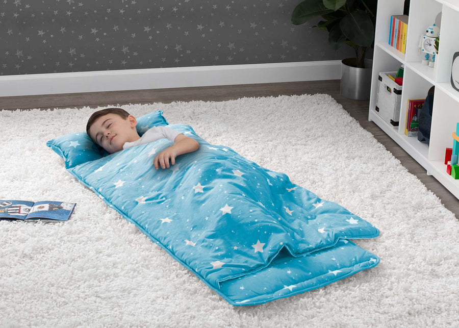 Blue Stars (2205) 15-Personalized Nap Mat with Included Pillow and Blanket for Toddlers & Kids