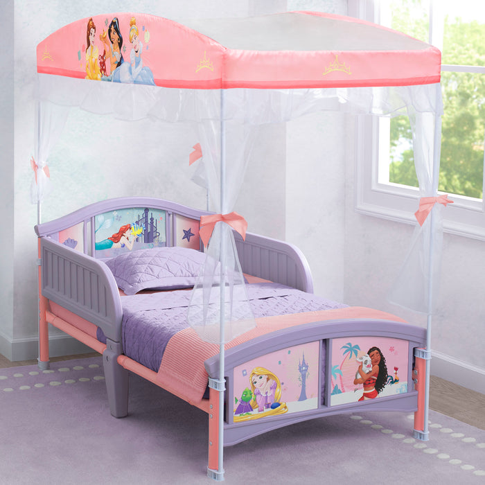 Disney Princess (1038) 3-Princess Plastic Toddler Bed with Canopy