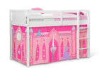 Disney Princess Loft Bed Tent (1034) 3-Princess Loft Bed Tent - Curtain Set for Twin Loft Bed (Bed Sold Separately)