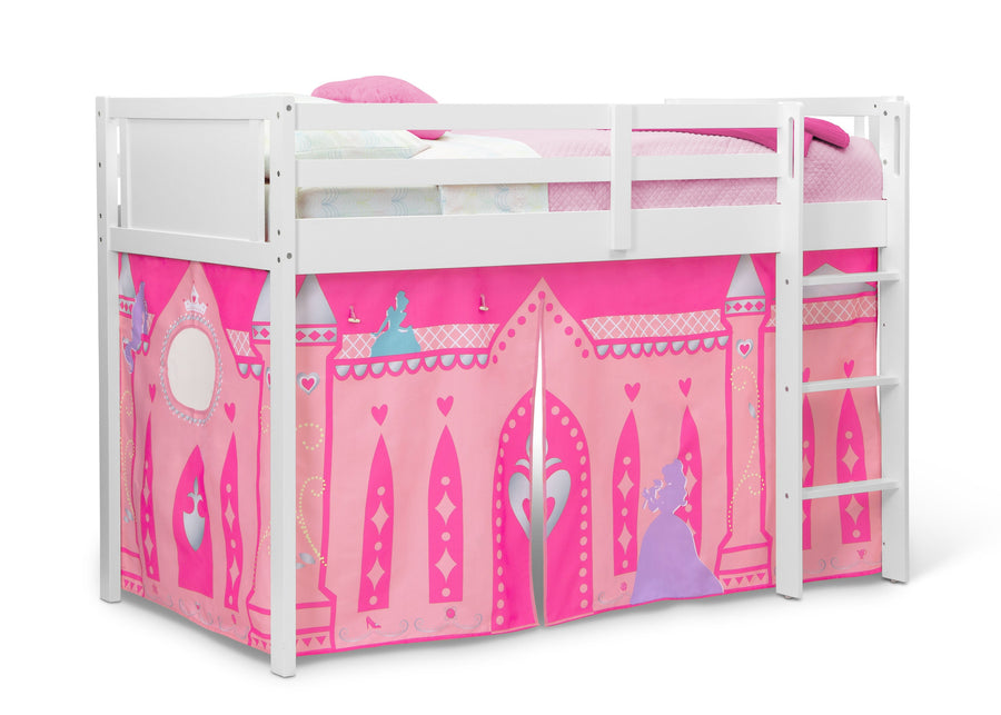 Disney Princess Loft Bed Tent (1034) 3-Princess Loft Bed Tent - Curtain Set for Twin Loft Bed (Bed Sold Separately)