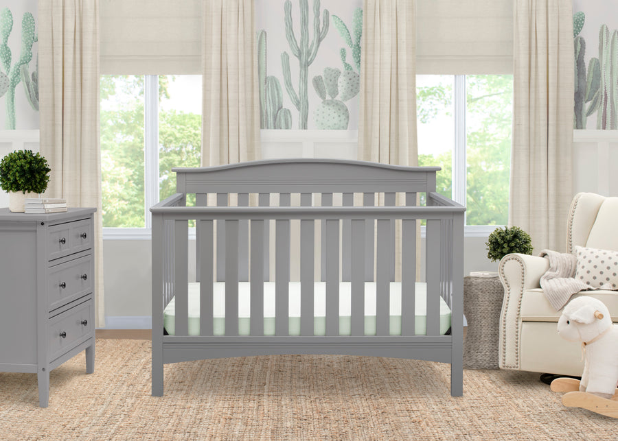 Grey (026) 14-Baker 4-in-1 Convertible Crib