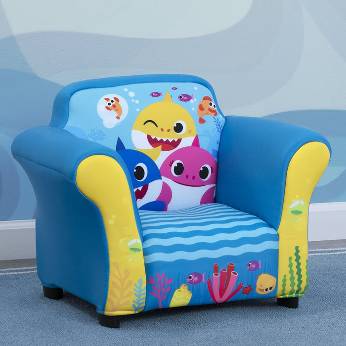 Baby Shark (1127) 2-Baby Shark Upholstered Chair with Sculpted Plastic Frame