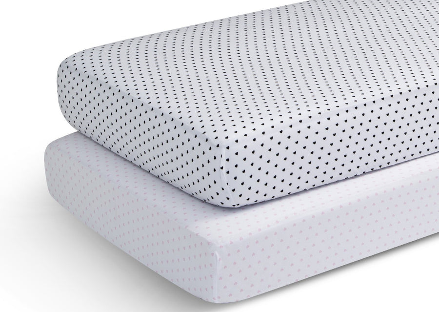 DCB: Hearts (3014) 2-Hearts Fitted Crib Sheets - 2 Pack