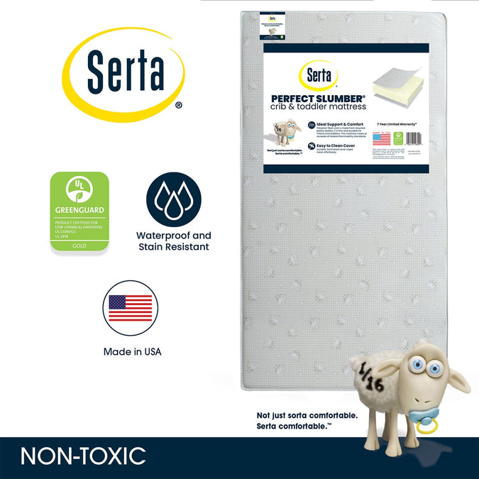 No Color (NO) 2-Serta Perfect Slumber Dual Sided Recycled Fiber Core Crib and Toddler Mattress