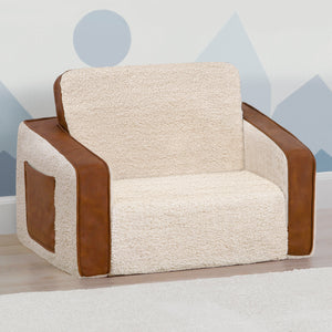 Cream Sherpa with Brown Leather (5047) 11