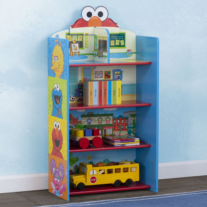 Sesame Street (1151) 0-Sesame Street Wooden Playhouse 4-Shelf Bookcase
