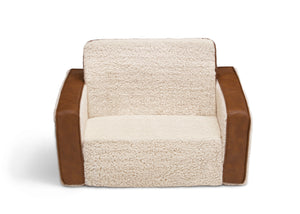 Cream Sherpa with Brown Leather (5047) 2