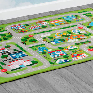 City Life (3403) 6-Large Road Map Activity Rug for Girls and Boys - 54-inch L x 39-inch W
