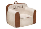 Cream Sherpa with Brown Leather (5047) 3-Personalized Cozee Sherpa and Faux Leather Chair for Kids