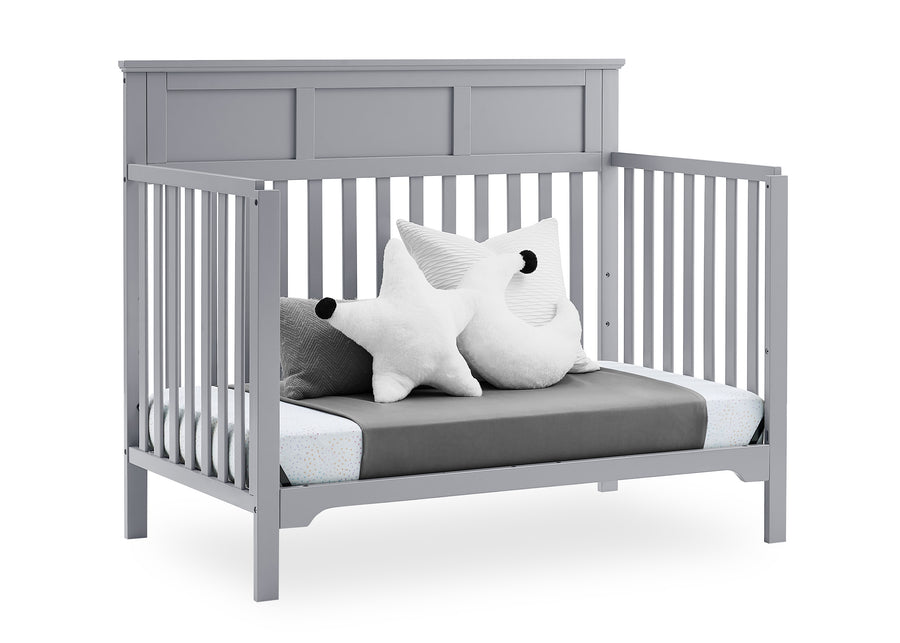 Grey (026) 5-Sweet Beginnings Hart Flat Top 6-in-1 Convertible Crib