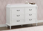 Bianca White (130) 1-Juliette 6 Drawer Dresser with Changing Top and Interlocking Drawers