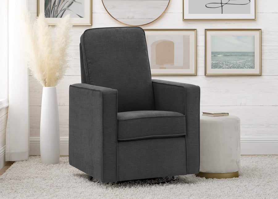 Dark Grey (1455) 10-Skye Nursery Glider Swivel Chair with LiveSmart Fabric