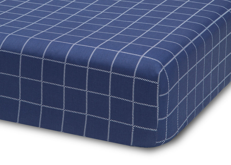 Navy Plaid (3219) 4-Plaid 3-Piece Twin Sheet Set