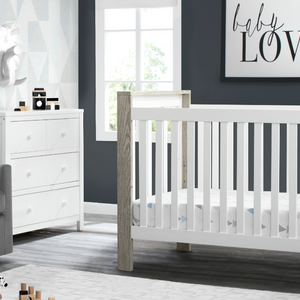 Miles 4in1 Nursery Set Bianca White w Limestone 7