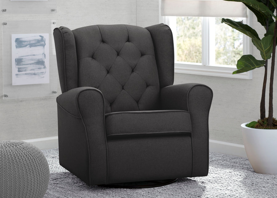 Charcoal Grey (931) 6-Emma Nursery Glider Swivel Rocker Chair