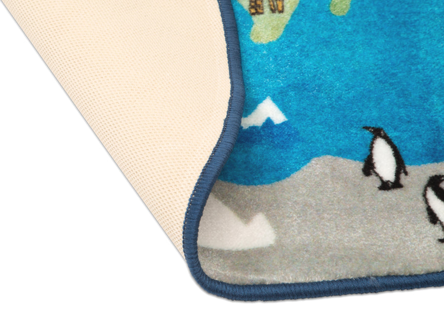 World Map (3221) 4-World Map Round Area Rug for Kids, 39-Inch