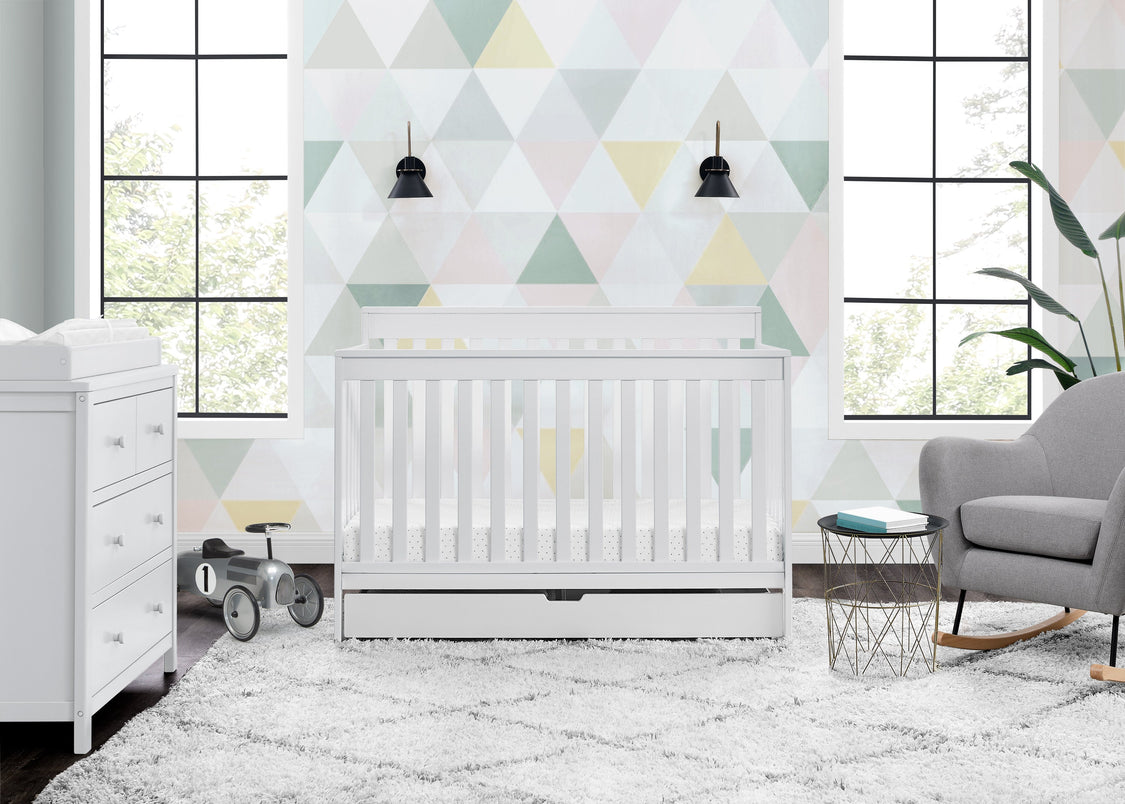 Mercer 6-in-1 Convertible Crib Bianca White
