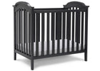 Textured Midnight Grey (1347) 6-Farmhouse Mini Baby Crib with 2.75-inch Mattress