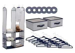 Delta Children Navy (417) 48-Piece Nursery Storage Set (SS2056), Silo, d2d 7-24 Piece Nursery Storage Set