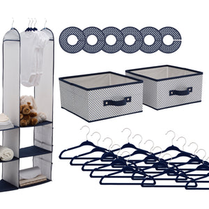 Delta Children Navy (417) 48-Piece Nursery Storage Set (SS2056), Silo, d2d 4-24 Piece Nursery Storage Set