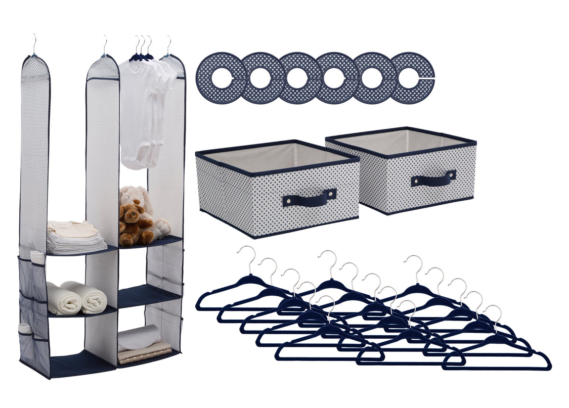 Delta Children Navy (417) 48-Piece Nursery Storage Set (SS2056), Silo, d2d