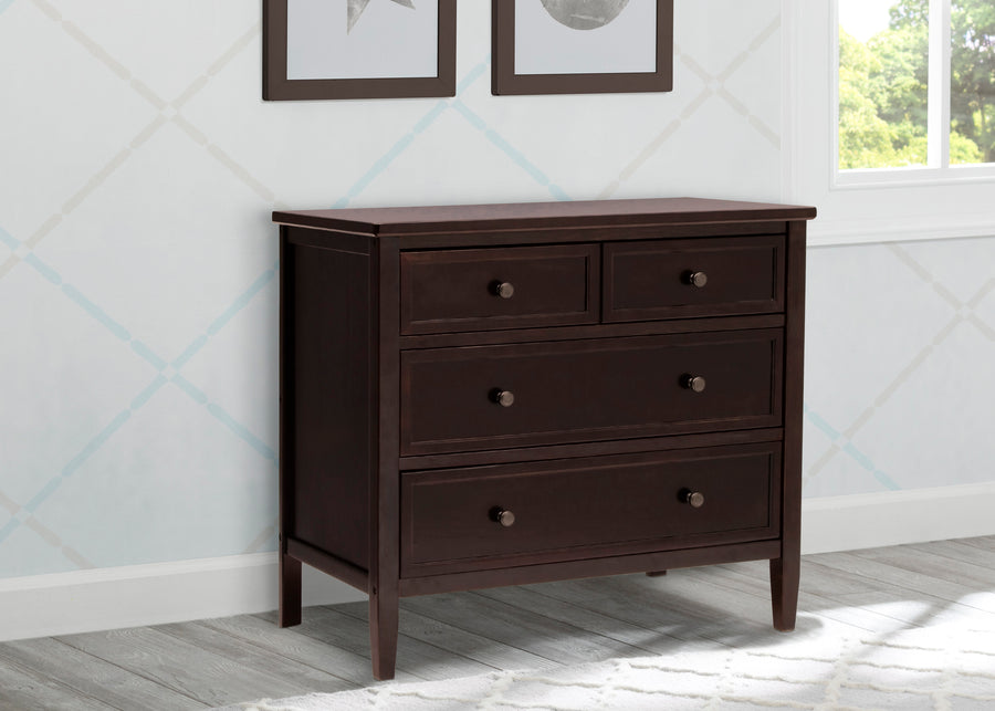 Epic 3 Drawer Dresser with Interlocking Drawers Walnut Espresso (1324) 4-Epic 3 Drawer Dresser with Interlocking Drawers