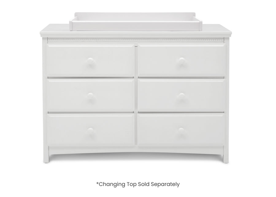 Bianca White (130) 7-Emerson 6 Drawer Dresser