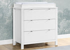 Bianca White (130) 1-Cassie 3 Drawer Dresser with Changing Top