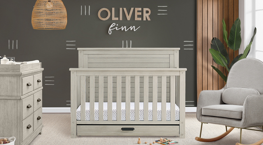 Caden 6-in-1 Rustic Mist Crib with Trundle Drawer 3-Caden Collection