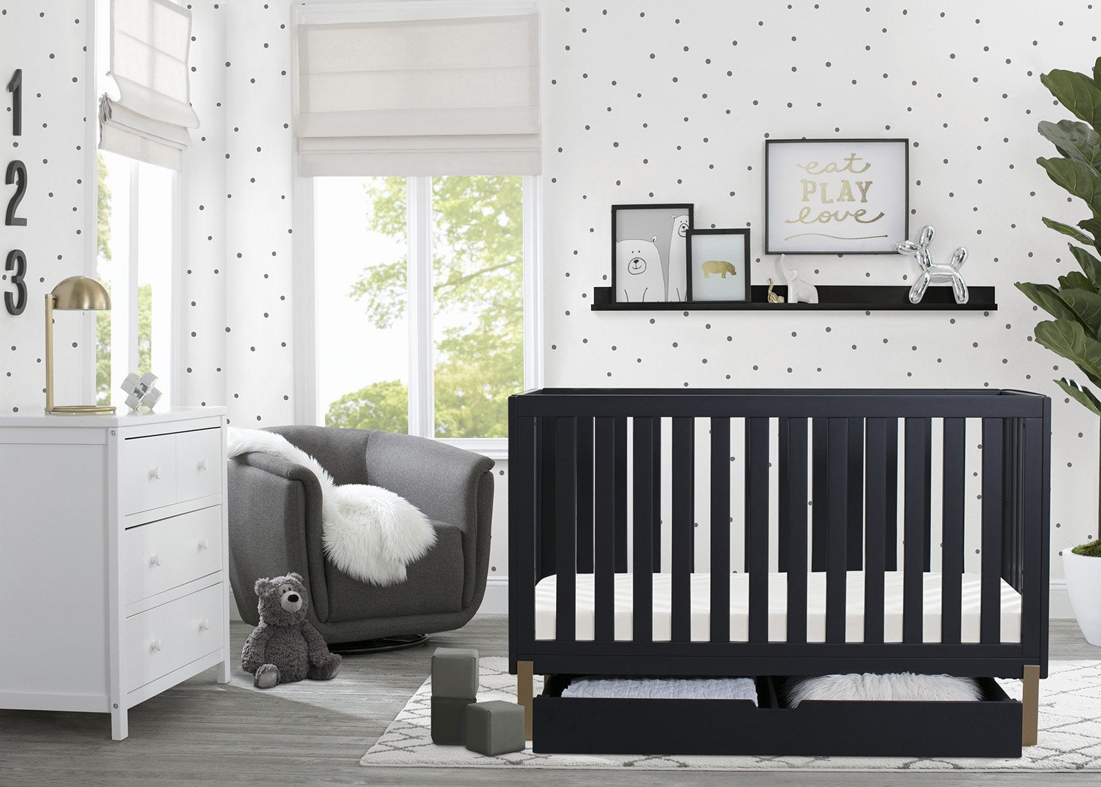 Hendrix 4in1 Convertible Crib + Under Crib RollOut Delta Children