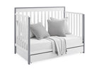 Bianca White with Grey (166) 6-Mercer 6-in-1 Convertible Crib with Storage Trundle