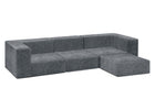 Grey Suede (5000) 3-Cozee 4-Piece Sectional Sofa Set